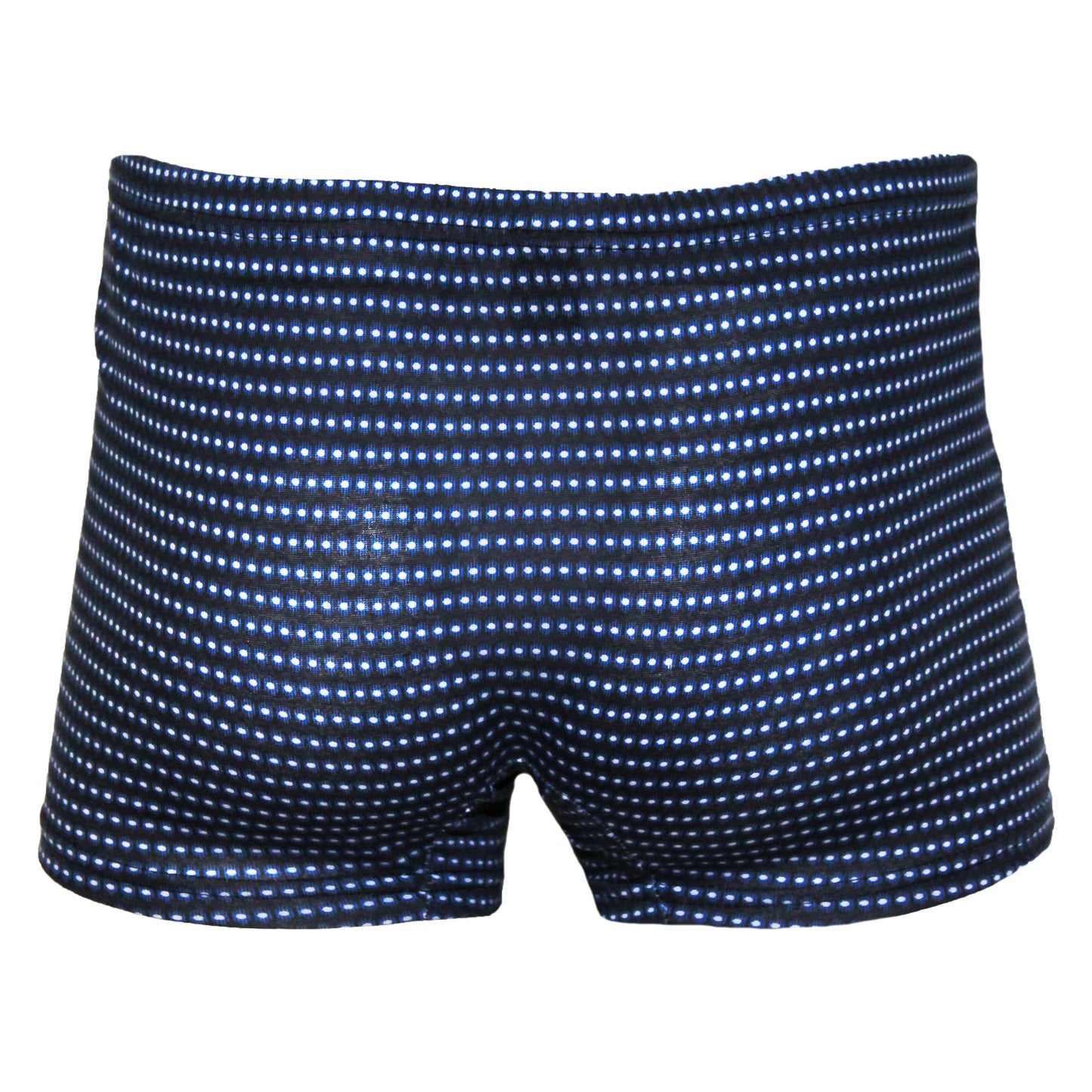Blue - Side - Tom Franks Mens Patterned Jersey Boxer Shorts (3 Pairs)