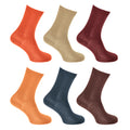 Brown-Navy-Yellow-Purple-Green-Coral - Front - Ladies-Womens Thermal Viloft Non Elastic Boot Socks (Pack Of 6)
