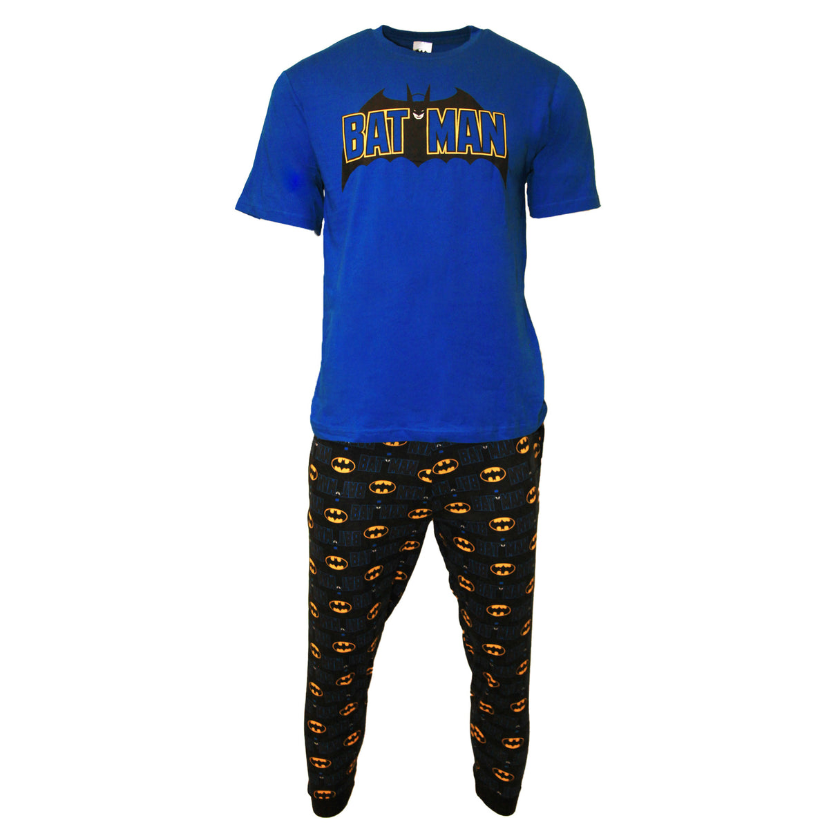 Pyjama Court Homme Batman - T-Shirt Et Short En Coton - Logo Batman Sur La Poitrine - Ensemble Officiel - Confortable