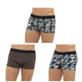 Grey Camo - Back - Tom Franks Mens Camo Boxer Shorts (Pack Of 3)