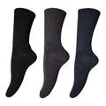 Black-Navy-Grey - Front - Mens Extra-Wide Comfort Fit Big Foot Socks (3 Pairs)