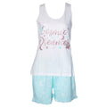 White-Mint - Front - Forever Dreaming Womens-Ladies Cosmic Dreams Short Pyjama Set