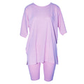 Lilac - Front - Forever Dreaming Womens-Ladies Oversized Tee Pyjama Set