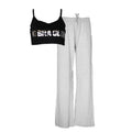 Grey-Black - Back - Forever Dreaming Womens-Ladies No Bra Club Lounge Set