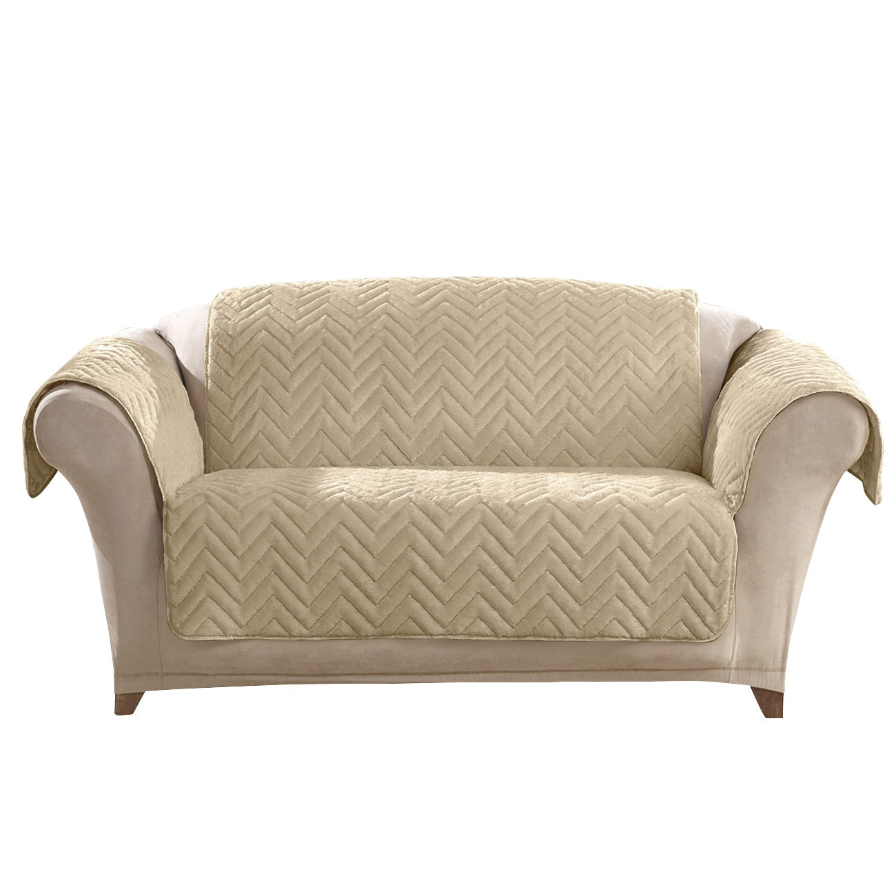 Beige - Front - Ashley Mills Chevron Furniture Protector