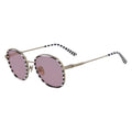 Black-White-Gold - Front - Calvin Klein Womens-Ladies Striped Sunglasses