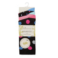 Black-Pink - Back - Pandastick Womens-Ladies Polka Dot Bamboo Socks (3 Pairs)