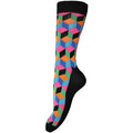 Black-Blue - Back - Mens Geometric Novelty Socks (2 Pairs)