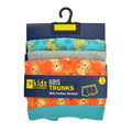 Blue-Grey-Orange - Front - Tom Franks Boys Safari Print Trunks (Pack Of 3)