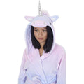 Mulicoloured - Back - Brave Soul Ladies-Womens Unicorn Hooded Dressing Gown