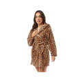 Leopard Print - Front - Brave Soul Womens-Ladies Leopard Print Dressing Gown