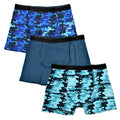 Blue Camo - Front - Tom Franks Boys Camo Boxers (Pack Of 3)