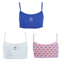 White-Navy-Pink - Front - Tom Franks Girls Believe Crop Top (Pack Of 3)