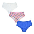 White-Navy-Pink - Front - Tom Franks Girls Brief Shorts (Pack Of 3)