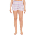 Pink - Front - Forever Dreaming Womens-Ladies Check Lounge Shorts