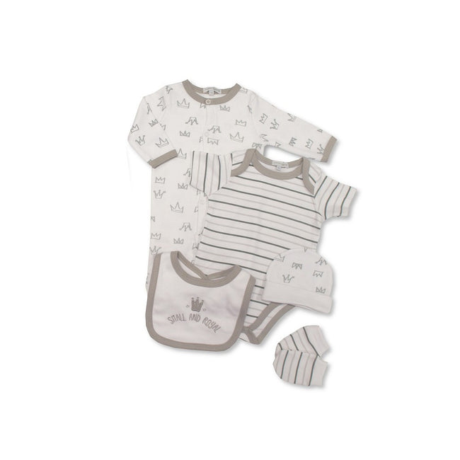 Grey - Front - Nursery Time Baby Small And Royal Gift Set (5 Pieces)