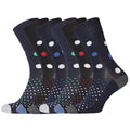 Black-Navy - Front - Easytop Mens Polka Dot Fashion Socks (6 Pairs)