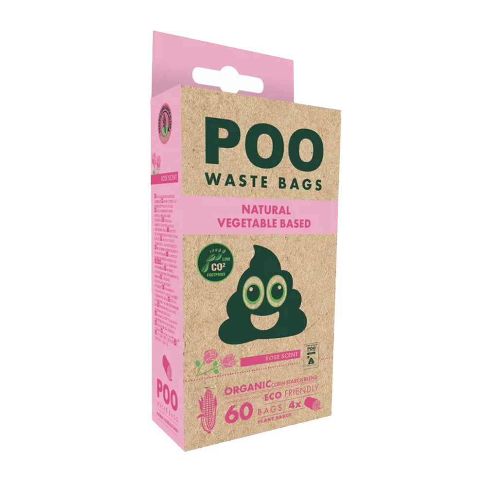 Pink - Front - M-Pets Rose Dog Poop Bags (Pack of 60)