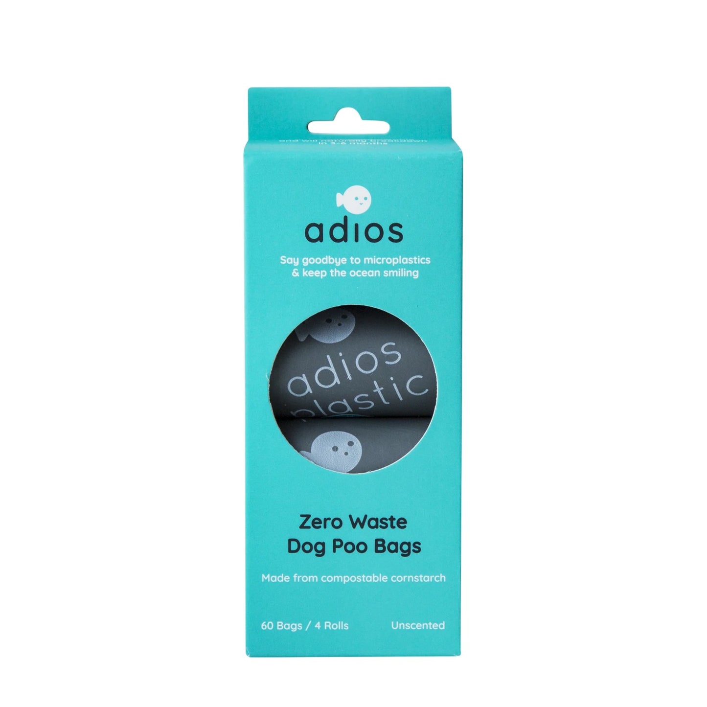 Grey - Front - Adios Compstable Poo Bag (Pack of 60)