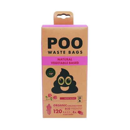 Pink - Front - M-Pets Rose Dog Poop Bags (Pack of 120)