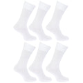 White - Front - FLOSO Womens-Ladies Plain 100% Cotton Socks (Pack Of 6)