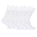 White - Back - FLOSO Womens-Ladies Plain 100% Cotton Socks (Pack Of 6)