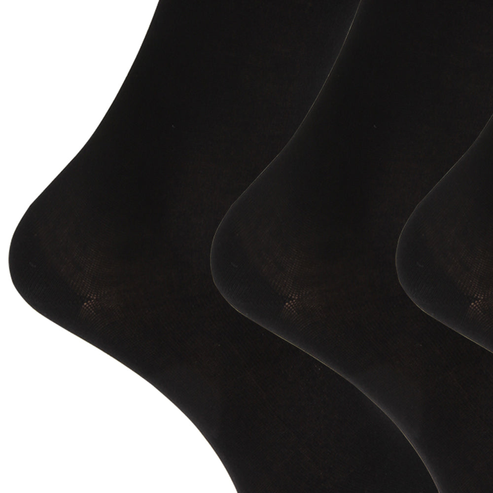 Black - Front - Womens-Ladies Extra Fine Silk Touch Bamboo Socks (3 Pairs)