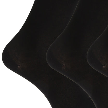 Black - Front - Womens-Ladies Extra Fine Silk Touch Bamboo Socks (3 Pairs)