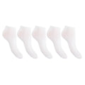 White - Front - Floso Womens-Ladies Trainer Socks (Pack Of 5)