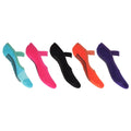 Purple-Orange-Black-Turquoise-Pink - Front - Studio Fit Womens-Ladies Anti Slip Ballet Dancer Performance Socks (Pack Of 5)