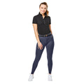 Navy - Side - Dublin Womens-Ladies Cool It Everyday Horse Riding Tights