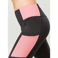 Coral - Close up - Dublin Womens-Ladies Power Performance Colour Block Horse Riding Tights