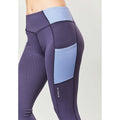 Blue - Pack Shot - Dublin Womens-Ladies Power Performance Colour Block Horse Riding Tights