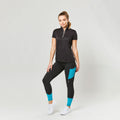 Aqua Blue - Side - Dublin Womens-Ladies Power Performance Colour Block Horse Riding Tights