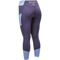 Blue - Back - Dublin Girls Power Performance Colour Block Horse Riding Tights