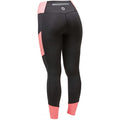 Coral - Back - Dublin Girls Power Performance Colour Block Horse Riding Tights
