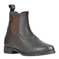 Brown - Back - Saxon Childrens-Kids Allyn Leather Zip Paddock Boots