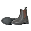 Brown - Side - Saxon Childrens-Kids Allyn Leather Zip Paddock Boots