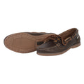 Brown - Side - Dublin Womens-Ladies Mendip Arena Leather Boat Shoes