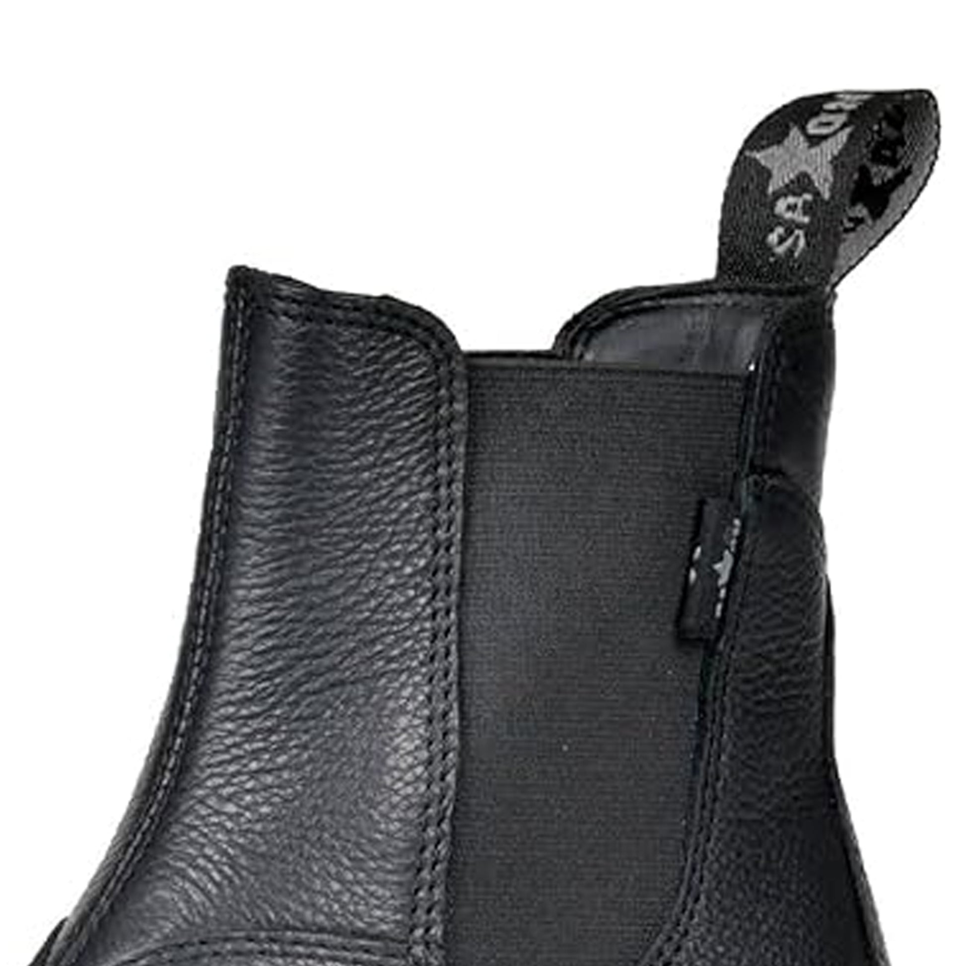 Black - Side - Saxon Childrens-Kids Allyn Leather Jodhpur Boots