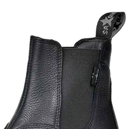 Black - Side - Saxon Childrens-Kids Allyn Leather Jodhpur Boots