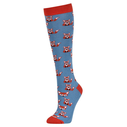 Blue-Red - Front - Dublin Unisex Adult Fox Boot Socks