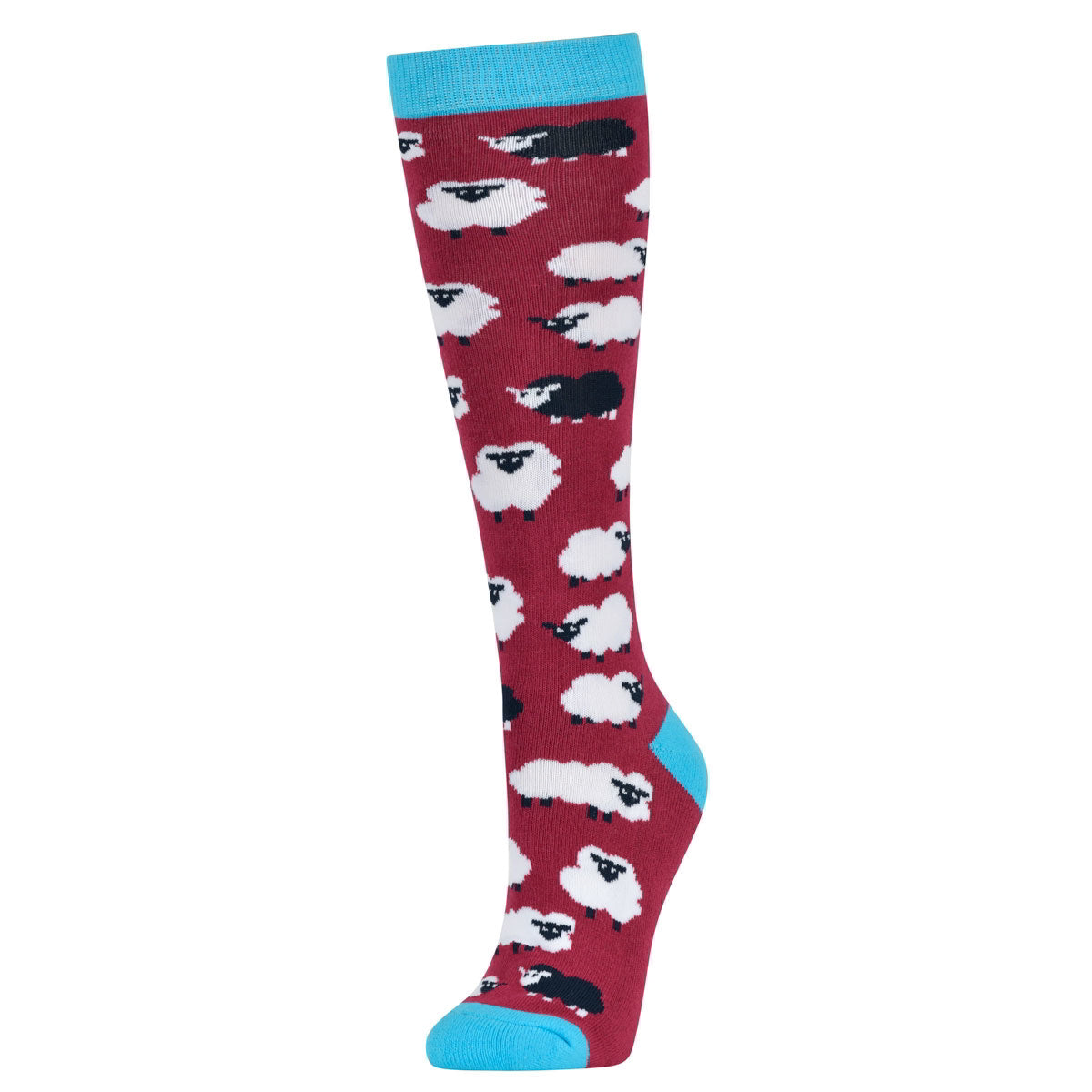 Maroon-Blue - Front - Dublin Unisex Adult Sheep Boot Socks