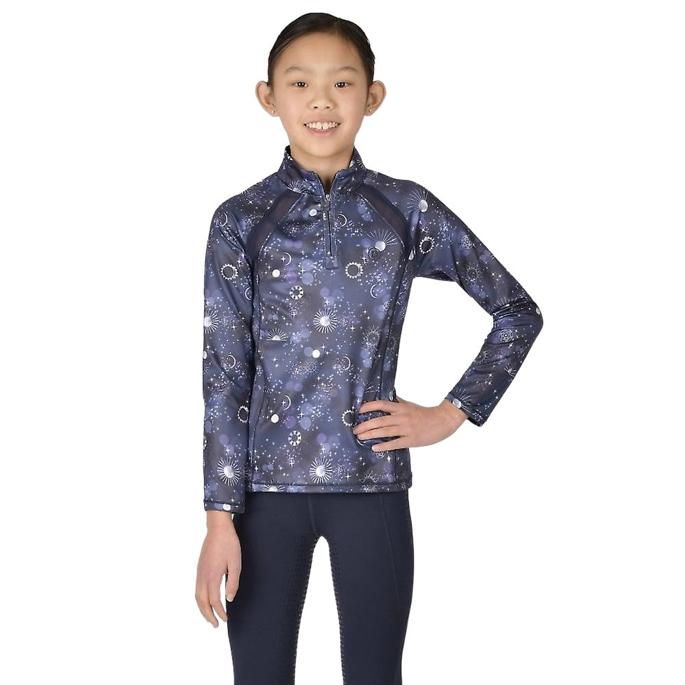 Navy Blue - Front - Dublin Girls Meagan Star Long-Sleeved Shirt