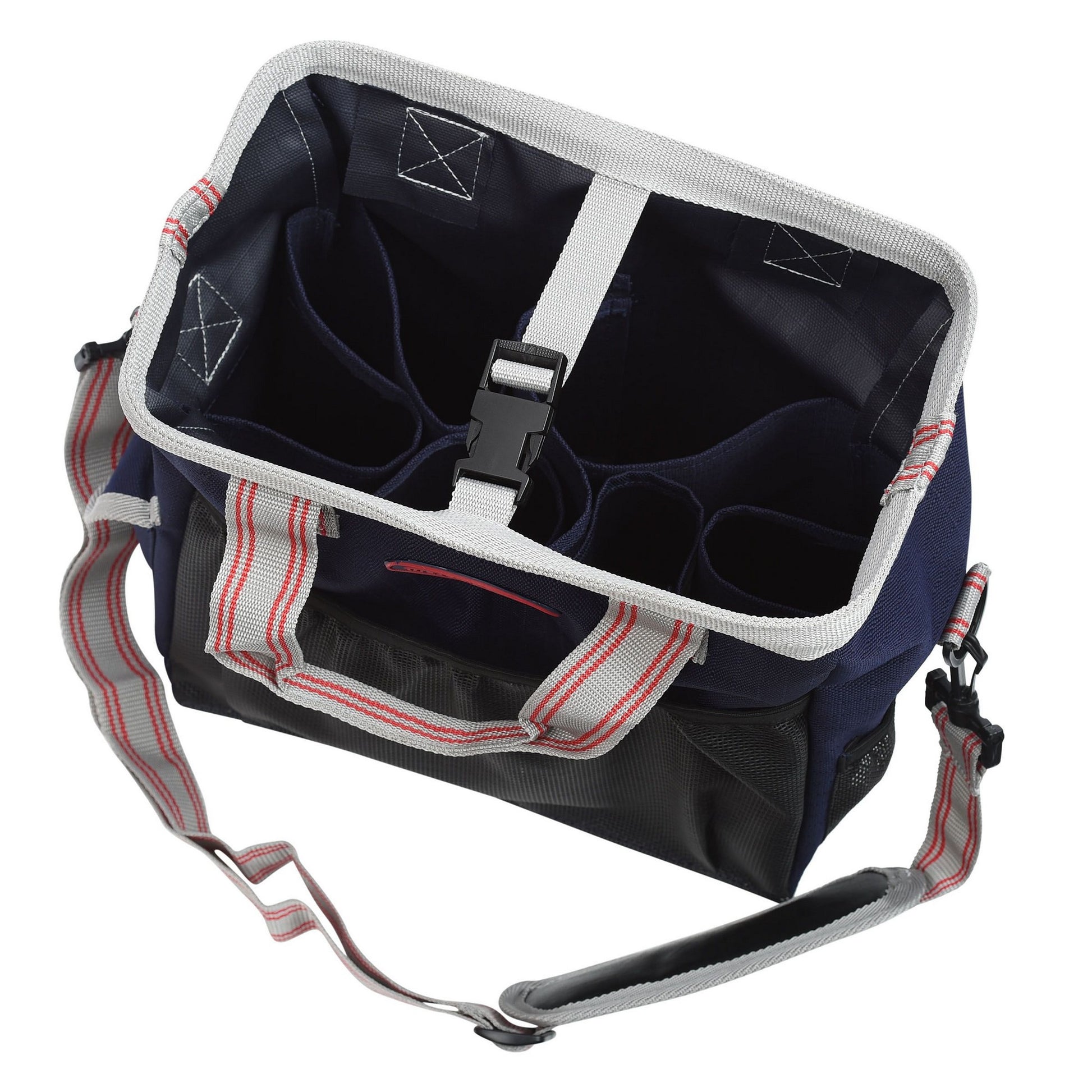 Navy-Silver-Red - Side - Weatherbeeta Horse Grooming Bag