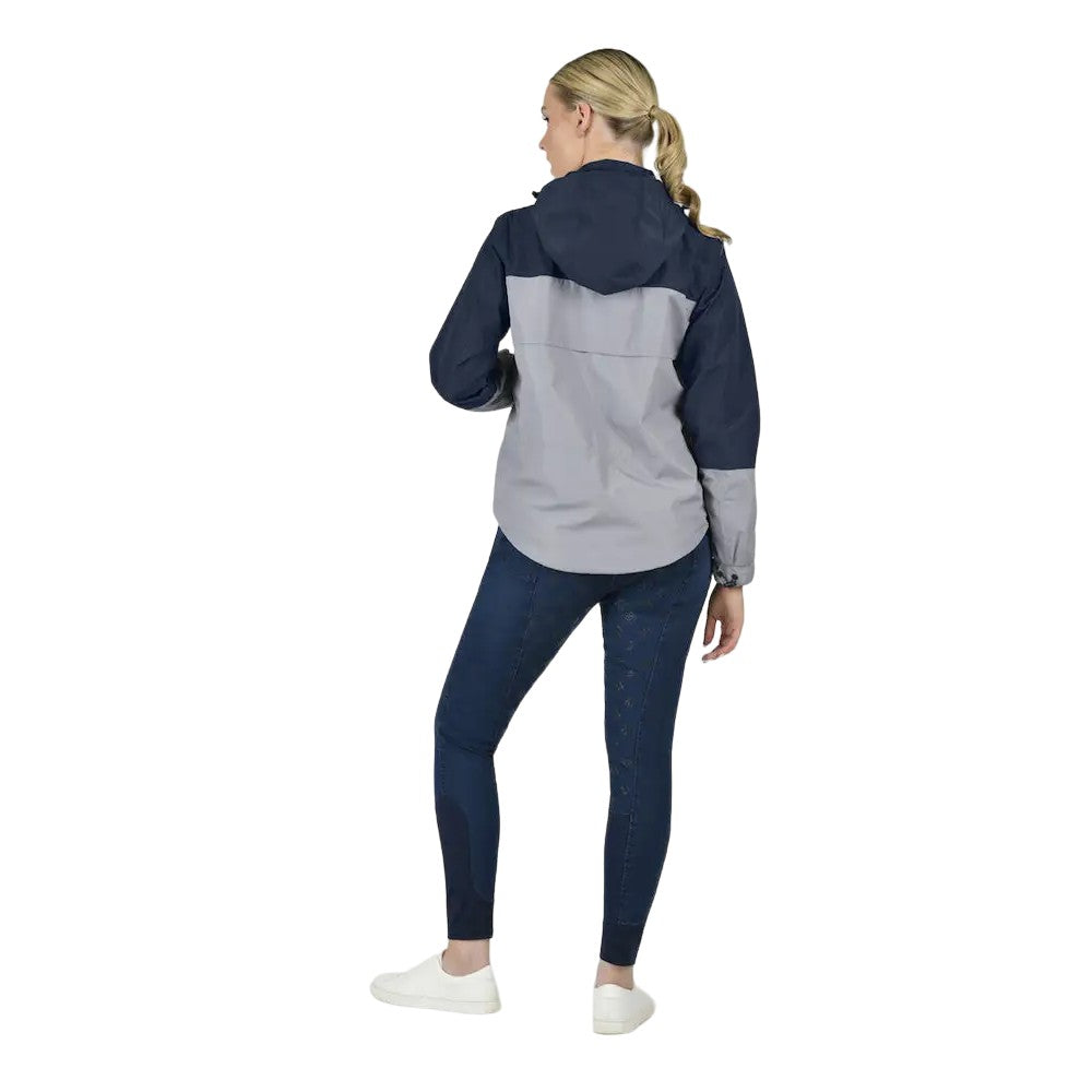 Gull Grey-Academy Navy - Back - Dublin Womens-Ladies Crissy Colour Block Waterproof Jacket