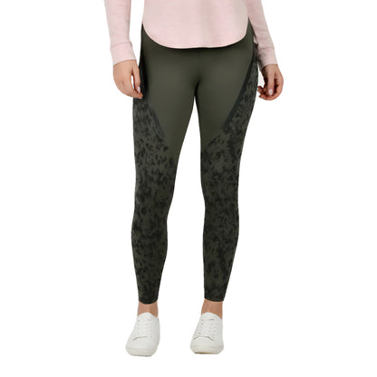 Dark Olive - Side - Weatherbeeta Womens-Ladies Toulon Camo Tights
