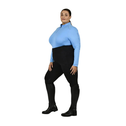 Black - Side - Dublin Womens-Ladies Everyday Plus Horse Riding Tights