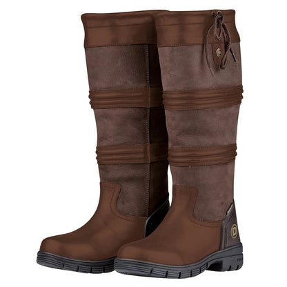 Brown - Back - Dublin Womens-Ladies Leather Country Boots