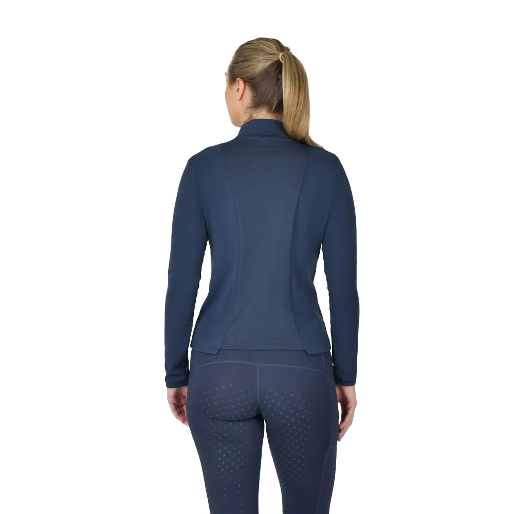 Navy - Back - Dublin Womens-Ladies Brushed Fitted Base Layer Top